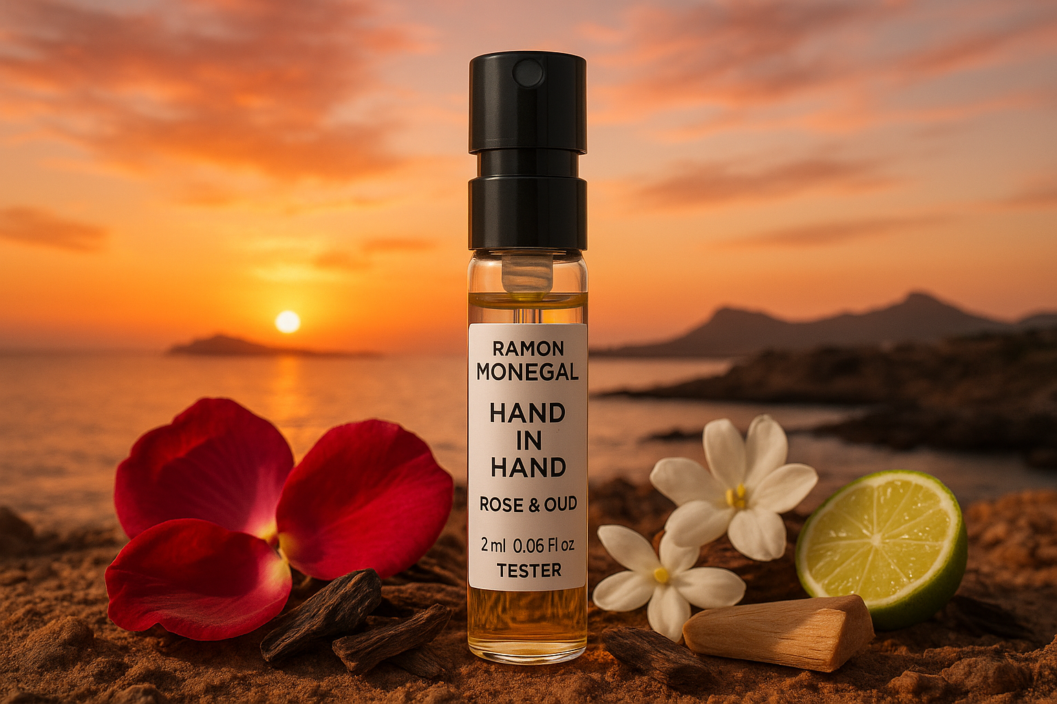 Ramon Monegal Hand in Hand Rose & Oud official perfume sample 2ml 0.06 fl.o.z. perfume tester Ramon Monegal Hand in Hand Rose & Oud official perfume sample 2ml 0.06 fl.o.z. perfume tester
